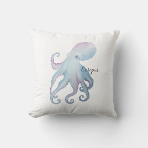 Coussin Cute pieuvre aquarelle