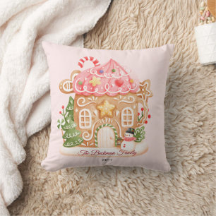 Coussin Cute Pink Gingpain Maison Nom de famille