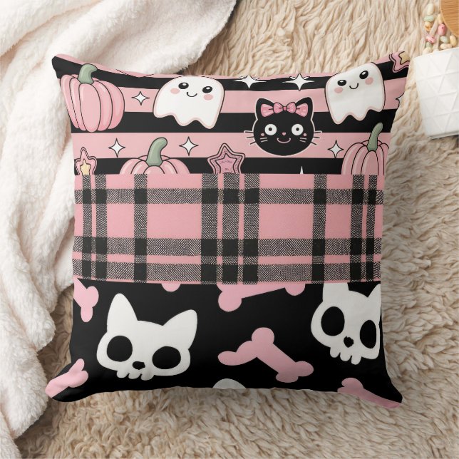 Coussin Cute Pink Pastel Goth Halloween (Couverture)