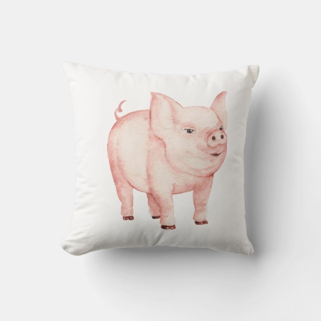 Coussin Cute Pink Pig Country Farmer Farm Gift (Recto)