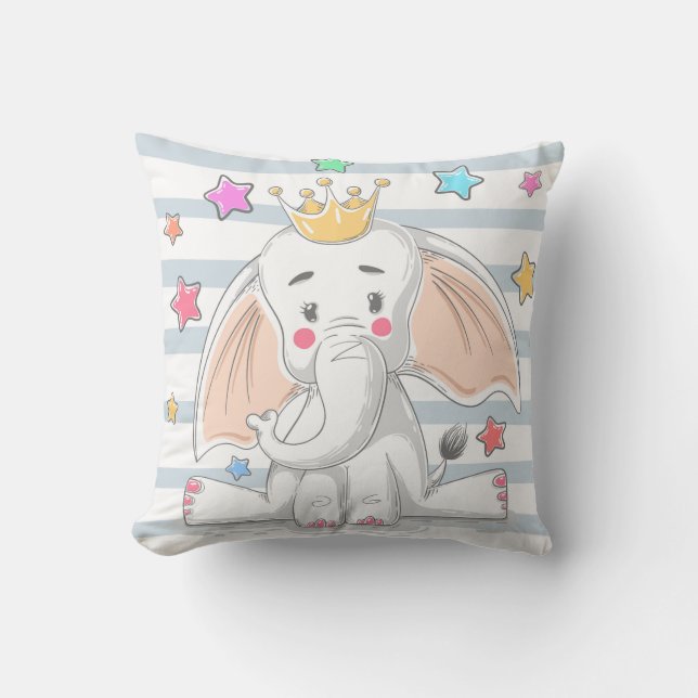 Coussin Cute Princess Elephant (Recto)