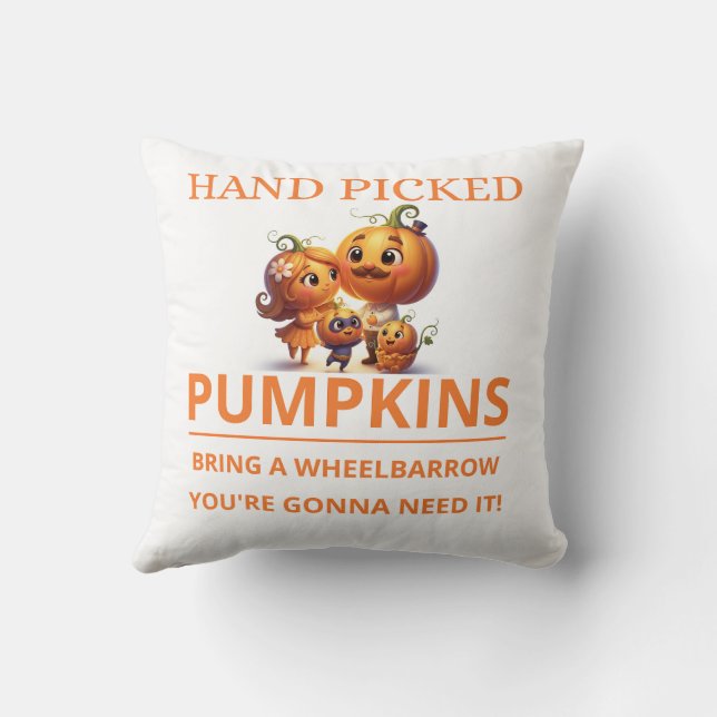 Coussin Cute Pumpkin Patch Kids Hand Picked Pumpkins Throw (Verso)