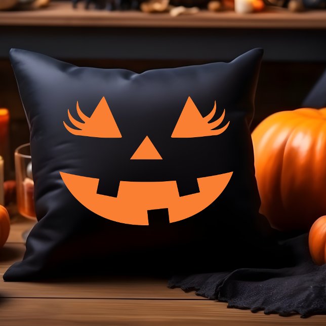 Coussin Cute Pumpkin Smile Halloween (Créateur téléchargé)