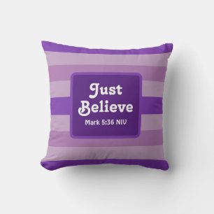 Coussin Cute Purple Croire Bible Verse Espoir et foi
