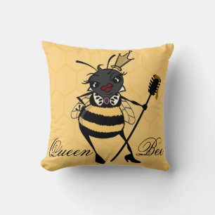 COUSSIN CUTE QUEEN BEE AVEC HONEYCOMB CARRÉ JETTE PILLOW