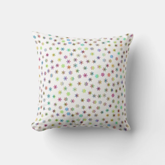 Coussin Cute Rainbow Stars & Snowflakes Motif (Recto)