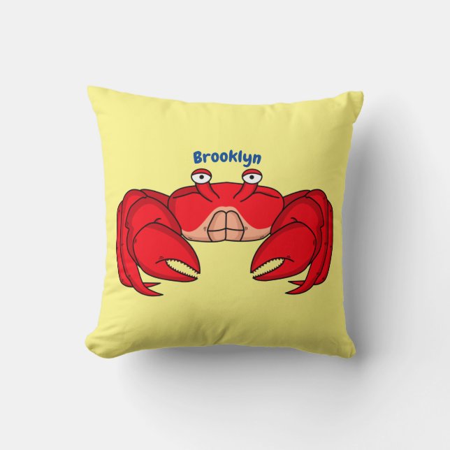 Coussin Cute red crab cartoon illustration  (Recto)