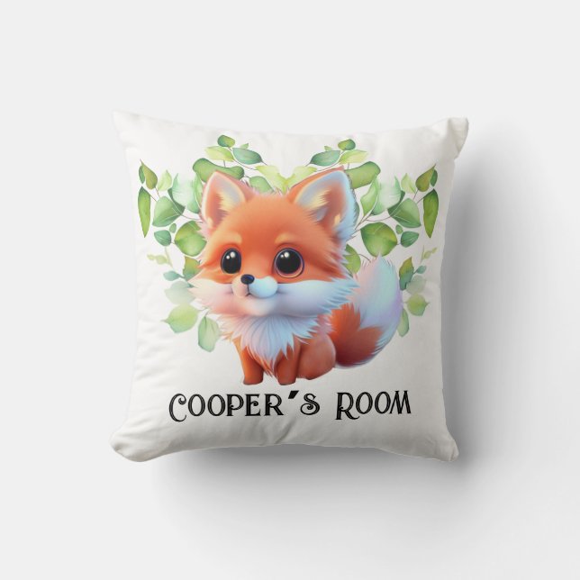 Coussin Cute renard dessin bois animaux forêt amis de la f (Recto)