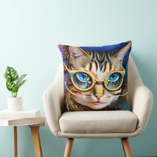Coussin Cute Retro Chat Porte des lunettes