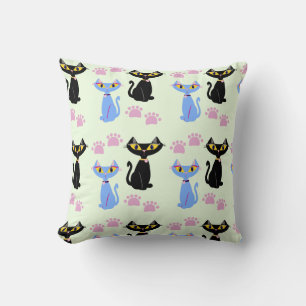 Coussin Cute Retro Style Motif de chats illustrés