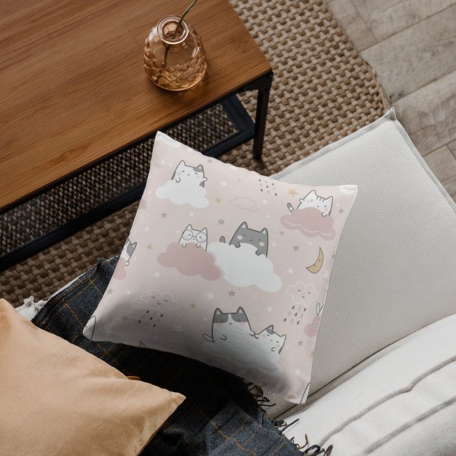 Coussin Cute rose Kitten Motif (Créateur téléchargé)