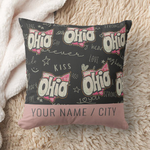 Coussin Cute rose Ohio amour décoration motif