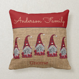 Coussin Cute Rustique Personnalisé Noël Gnome Elf