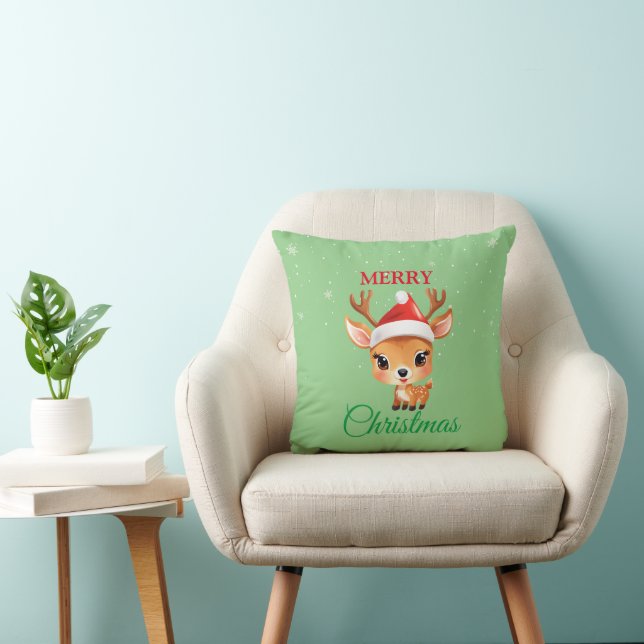 Coussin Cute Safari animal Reindeer Père Noël Christmas Co (Chaise)