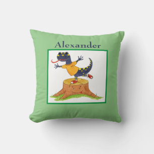 Coussin Cute Salamander Aquarelle personnalisée pour enfan