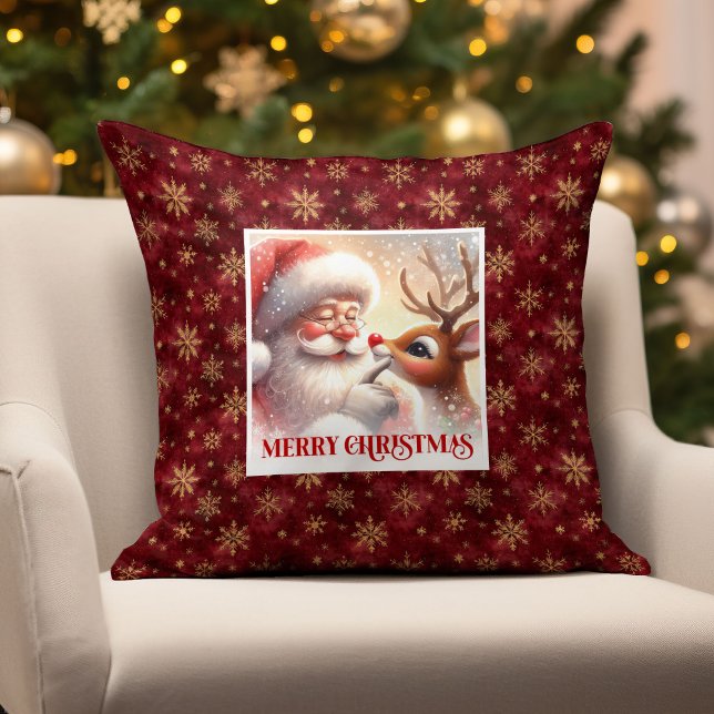 Coussin Cute Santa Rudolph Holiday Pillow Merry Christmas  (Cute Santa Rudolph Holiday Pillow Merry Christmas)