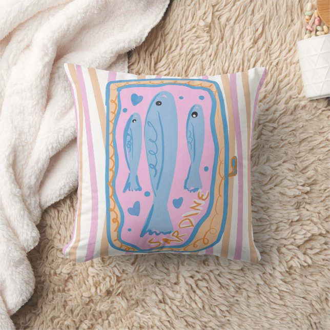 Coussin Cute Sardine Art (Couverture)