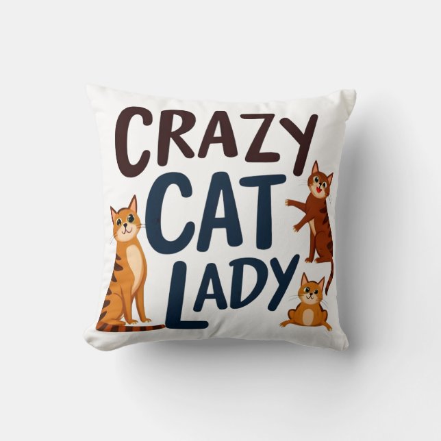 Coussin Cute Sassy Chats pour Amoureux de les chats Décor  (Recto)