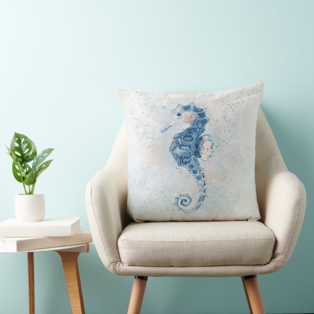Coussin Cute Seahorse Splash (Chaise)