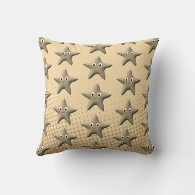 Coussin Cute Sepia Starfish Motif (Verso)