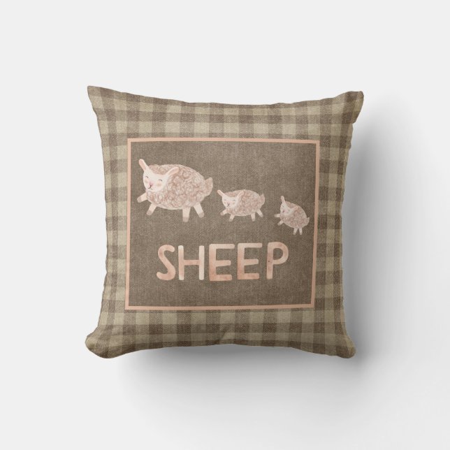 Coussin Cute Sheep Country Farmhouse (Recto)