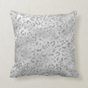 Coussin Cute Silver Cheetah Leopard Motif d'impression
