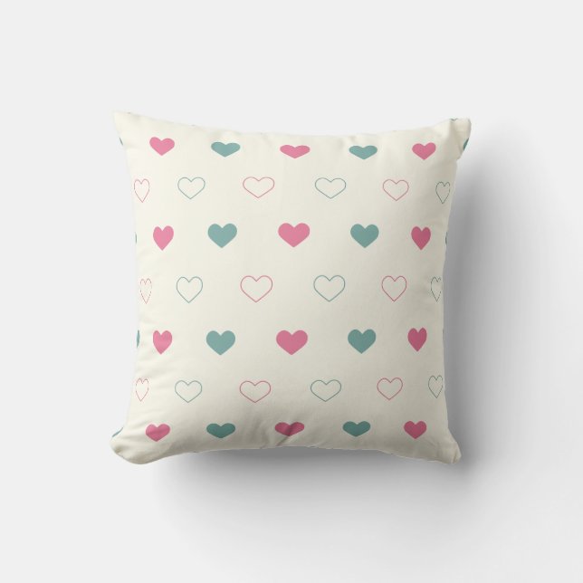 Coussin Cute Simple Heart Pattern (Recto)