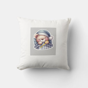 Coussin Cute Sleeping Teddy Bear Pillow – Kawaii Cozy Bear