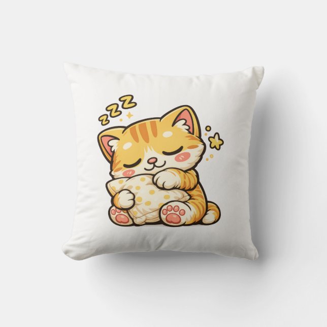 Coussin Cute Sleepy Cat Pillow (Recto)