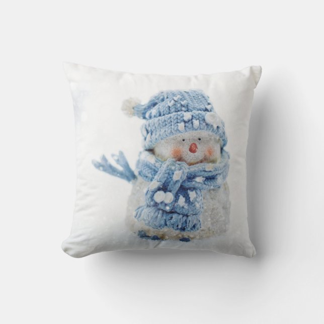 Coussin Cute Snowman au photographe de Christmas (Recto)
