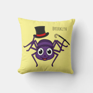 Coussin Cute Spider dans le top a un dessin animé