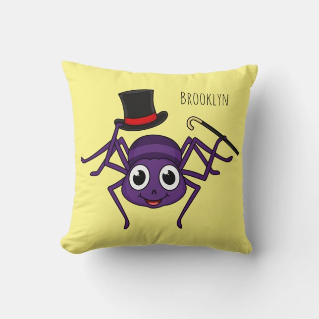 Coussin Cute Spider dans le top a un dessin animé (Recto)