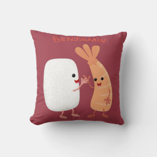 Coussin Cute sushi riz crevettes amis dessin animé