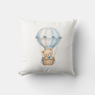 Coussin Cute Teddy Bear in Hot Air Balloon Adorable Baby