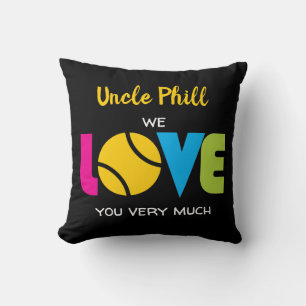 Coussin Cute Tennis LOVE - texte personnalisé