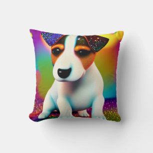 Coussin Cute Terrier Puppy Sparkle Gros plan