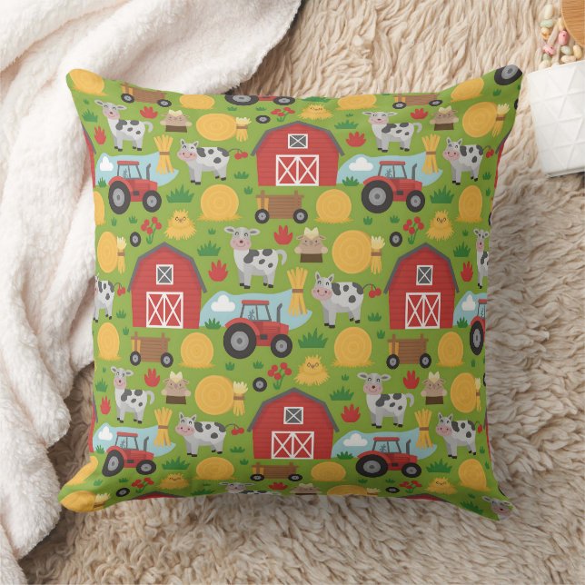 Coussin Cute tiled farm animals pattern  (Couverture)