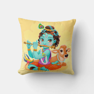 Coussin Cute Tiny Krishna & Cow
