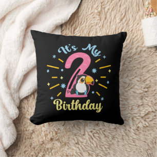 Coussin Cute Toucan 2e anniversaire 2 année fille de naiss