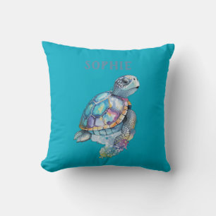 Coussin Cute Turtle Green Baby Nursery