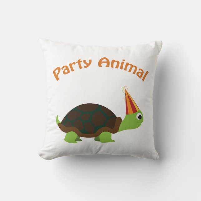 Coussin Cute Turtle Party Animal (Recto)