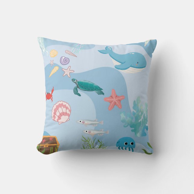 Coussin Cute Under the Sea Friends-under-water thème (Recto)
