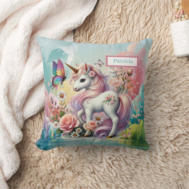 Coussin Cute unicorn lovers add name (Couverture)