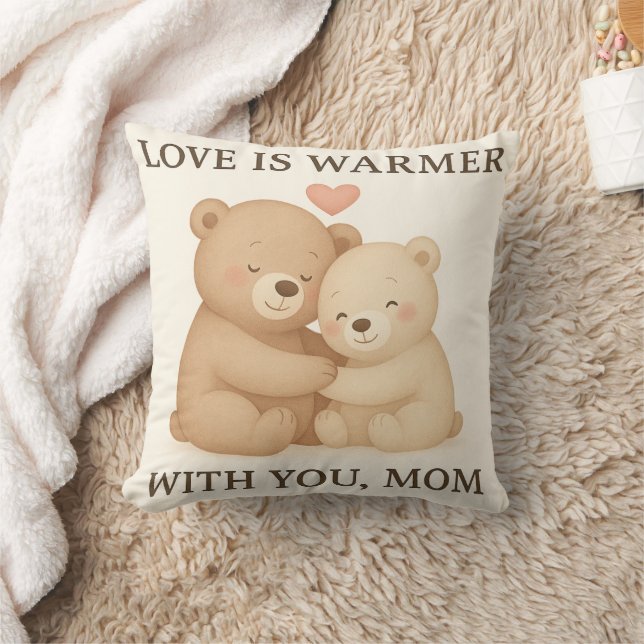 Coussin Cute Valentine’s Day Bear Pillow for Mom – Gift (Couverture)