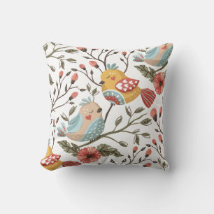 Coussin Cute Vintage Inspiré Floral Folal Art Motif