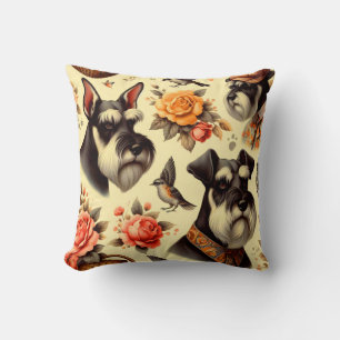 Coussin Cute Vintage Schnauzer