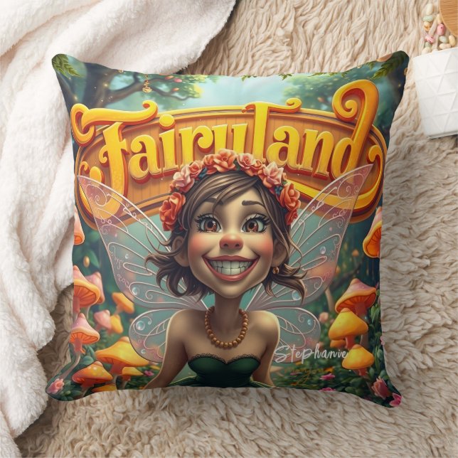Coussin Cute Wacky Funny Fairy Dans Fairyland (Couverture)