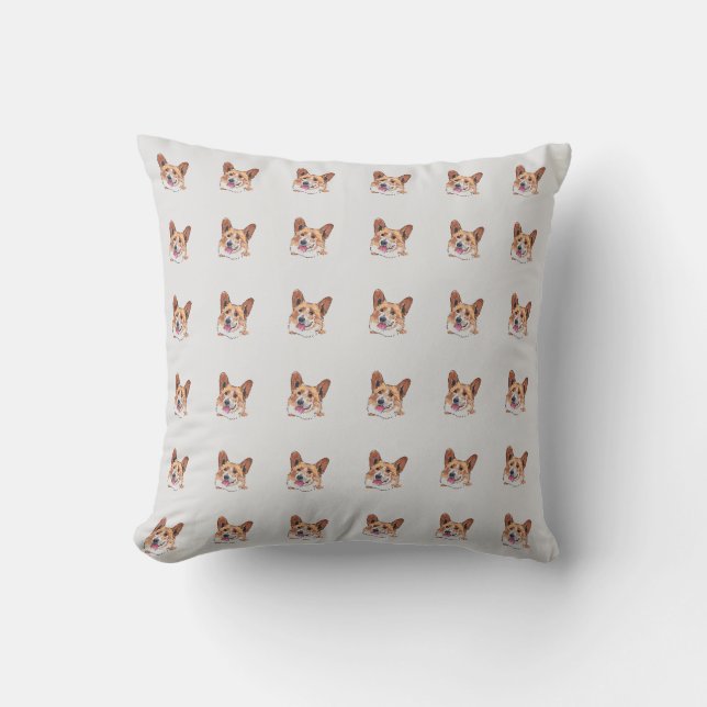 Coussin Cute Welsh Pembroke Corgi Motif Jeu d'oreiller (Recto)