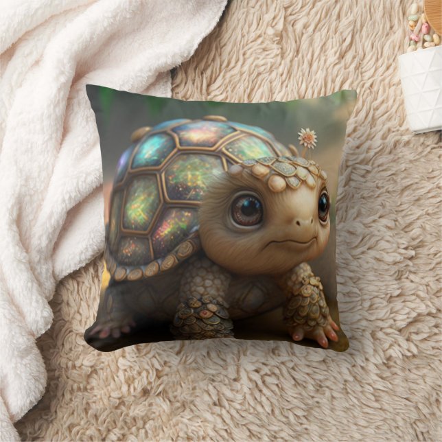 Coussin Cute Whimsical Glittery Turtle Nursery (Couverture)