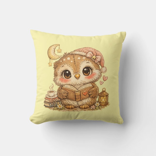 Coussin Cute Whimsical Watercolor Animal  (Recto)